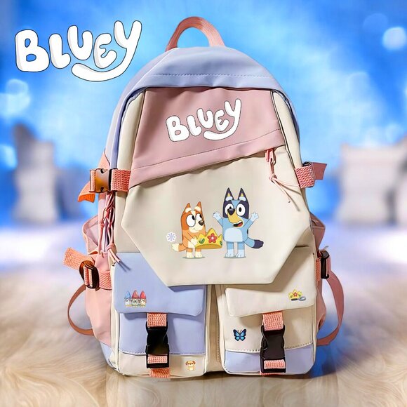 Bluey Bingo Queen Design Backpack High Capacity  Waterproof  3 front pocket - Picture 1 of 15